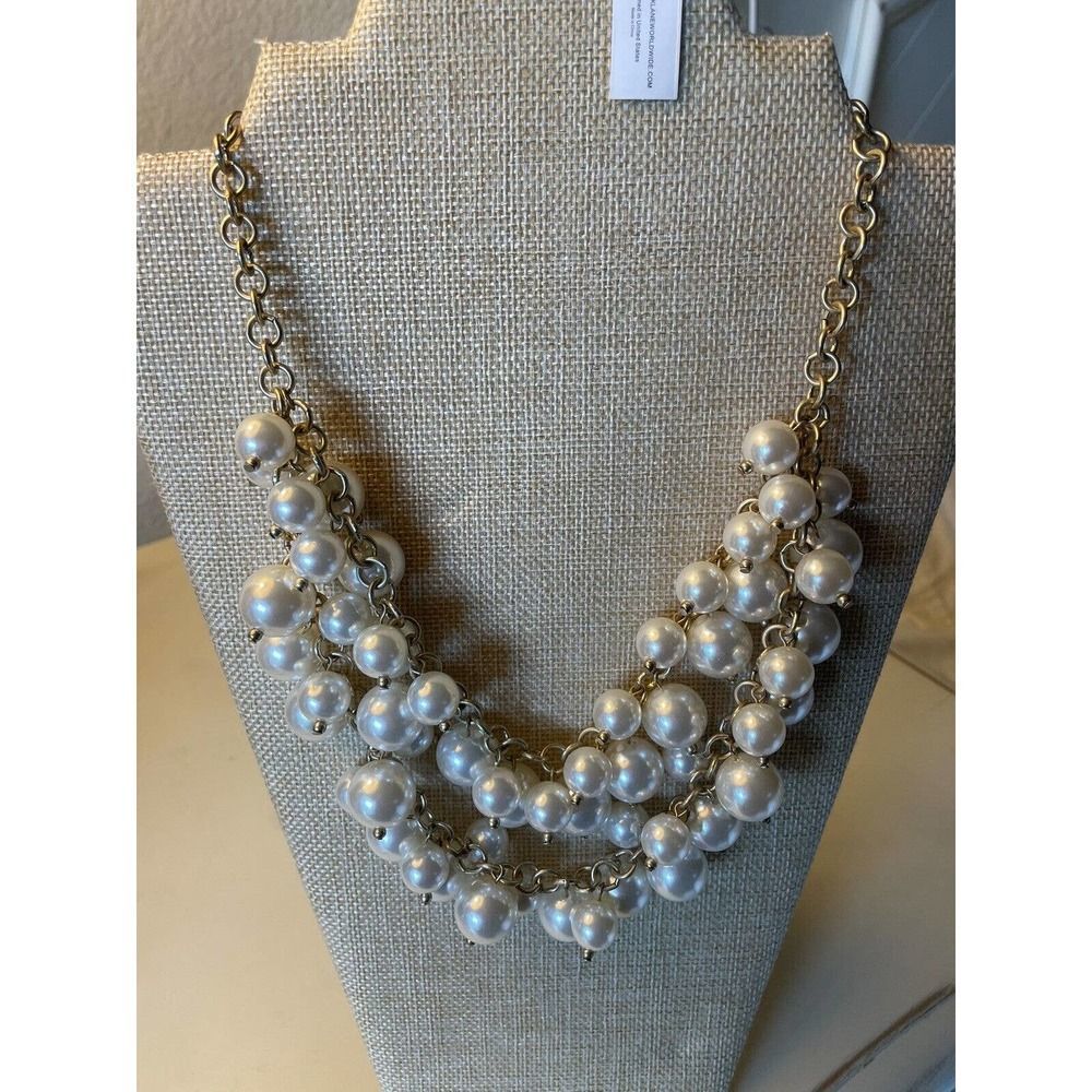 Park Lane Chanelle Statement Glass Pearl Necklace NWT!